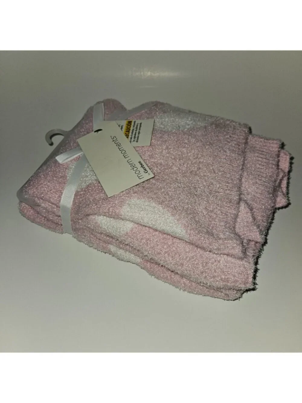 NEW Gerber Modern Moments Knit Baby Blanket Pink White Hearts 30x40 Soft
